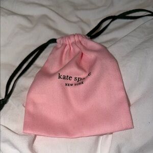 Kate Spade Pink Pouch with green drawstring